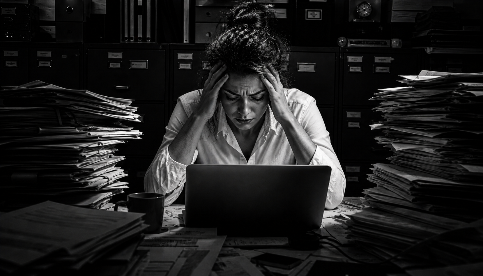 Stressed business owner overwhelmed